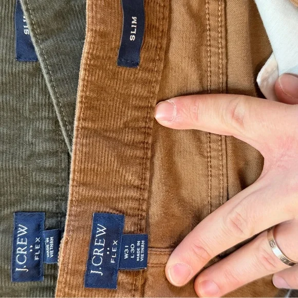 J. Crew Flex Corduroy Pants in Green and Brown slim 31/30 - Picture 3 of 6